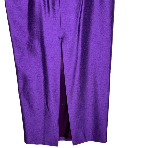 1960s Bianchi Two Piece Formal Dupioni Silk Power Suit Maxi Skirt Blouse Small - Picture 11 of 16